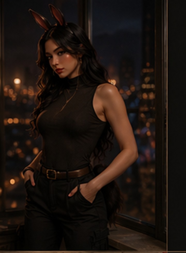 MIMA in a black night look